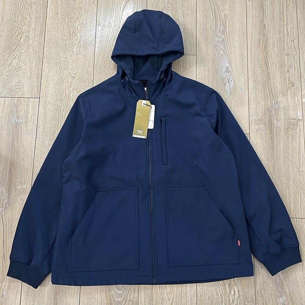 Levi's Salida Soft Shell Hoodie Jacket Dress Blue Size XL